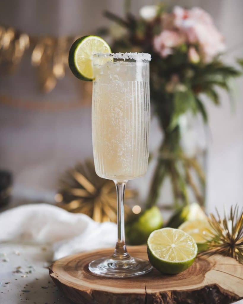 champagne margarita at a new years eve party celebration